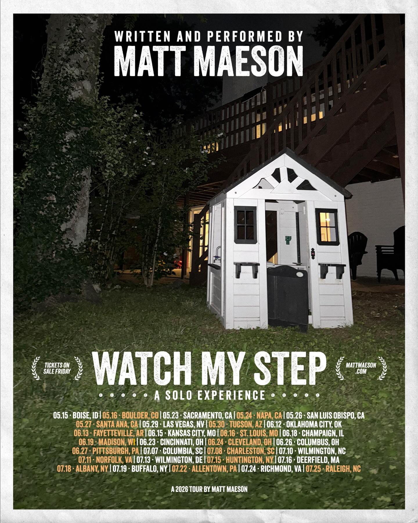 Matt Maeson Watch My Step Tour Poster 2026